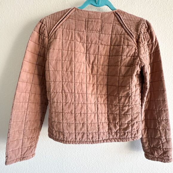 Blank NYC Jacket Womens XS Brown Patch Pocket Quilted Zip Happy Camper - Picture 10 of 11